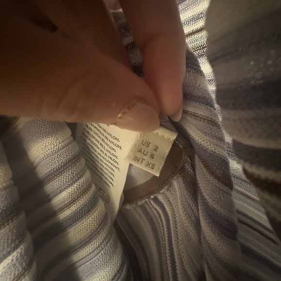 Faithfull the Brand Striped A-Line Skirt - Blue, White, Brown - Picture 7 of 7